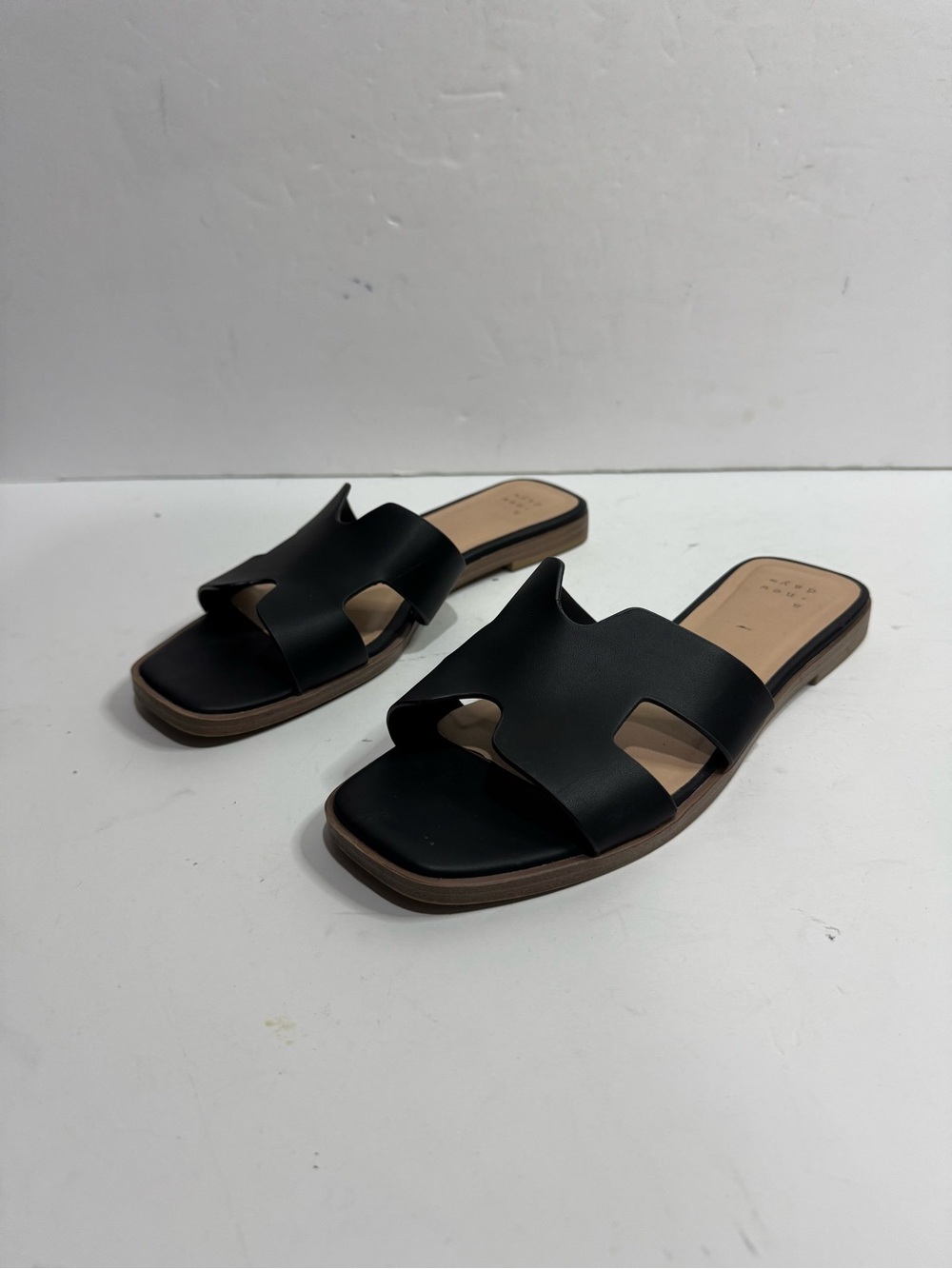 A New Day Black Cutout Slide Sandals - Women's Size 7